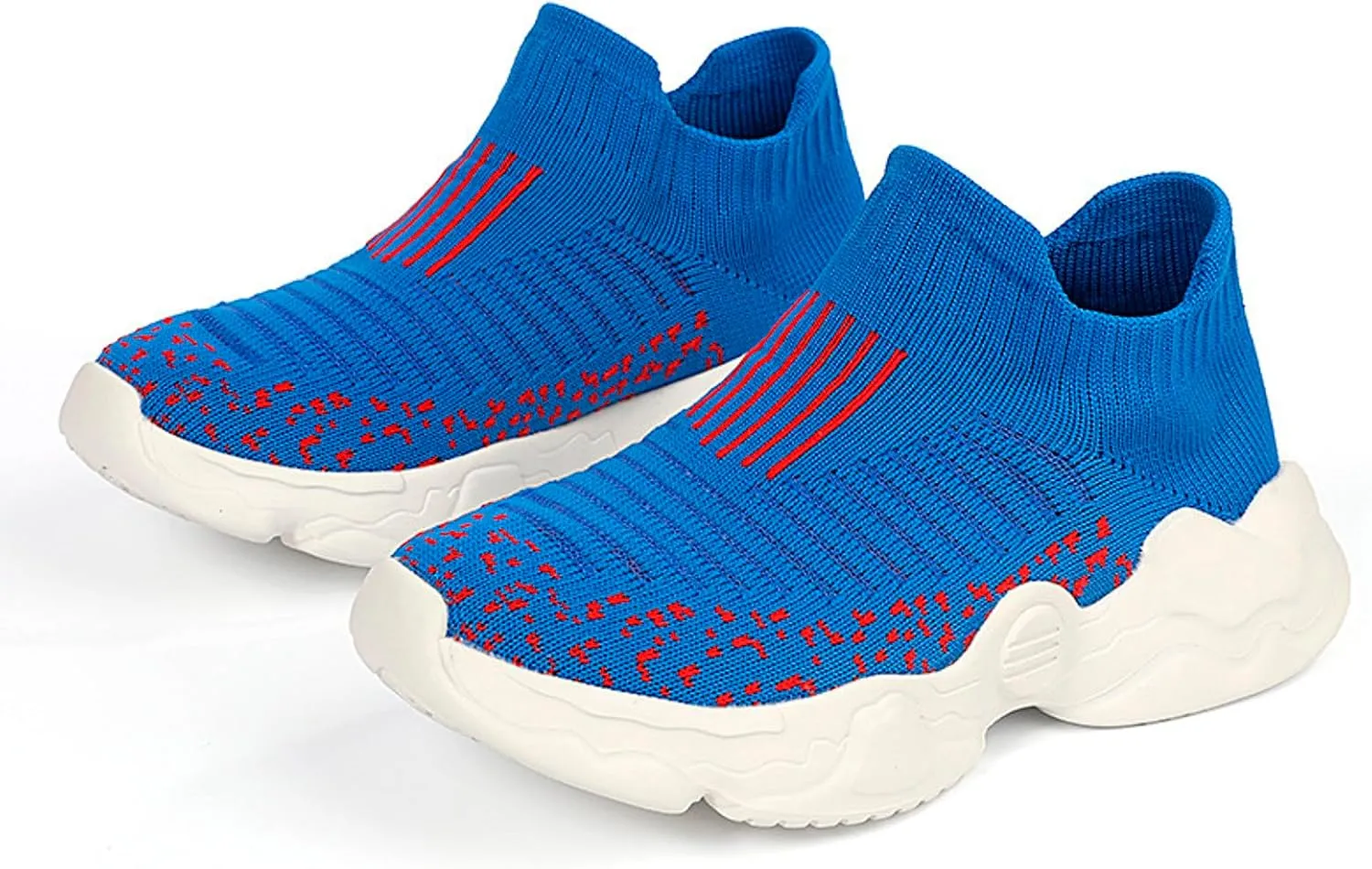 Boys Girls Walking Shoes Mesh Breathable Slip on Sneakers Toddler Wide First Walking Barefoot Shoes Non-Slip Soft Sole