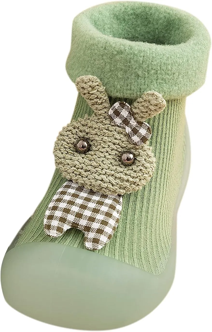 Boys Slip on Shoe Kids Toddler Baby Boys Girls Solid Warm Knit Soft Sole Rubber Shoes Socks Slipper Stocking Infant Wrestling Shoes