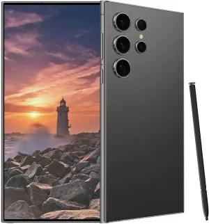 C23 Ultra Unlocked Cell Phones Smartphone Android 13 Phones 8 256GB/6.8" HD Screen/Dual SIM/108MP 48MP Camera/6800 mAh/Built-in Pen (Black)