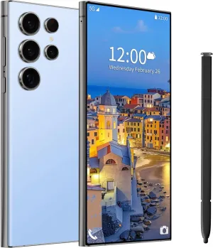 C24 Ultra Unlocked Android Phones, 8GB 256GB Cell Phones, 6.8" Full Netcom Android 14 Smartphone Unlocked, Octa-Core CPU/6800mAHh Battery/GPS/Face ID/Dual SIM 5G Phone (Blue)
