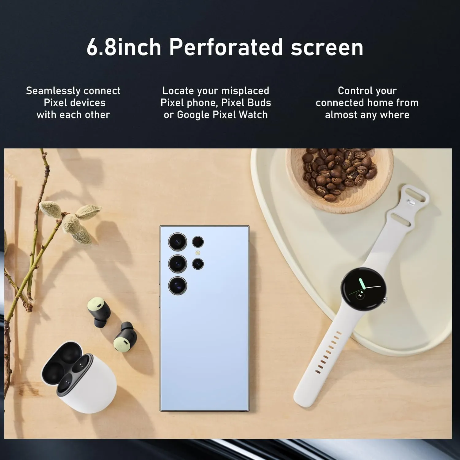 C24 Ultra Unlocked Android Phones, 8GB 256GB Cell Phones, 6.8" Full Netcom Android 14 Smartphone Unlocked, Octa-Core CPU/6800mAHh Battery/GPS/Face ID/Dual SIM 5G Phone (Blue)