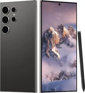 C24 Ultra Unlocked Cell Phones Smartphone Android 13 Phones 8 256GB/6.8" HD Screen/Dual SIM/108MP 48MP Camera/6800 mAh/Built-in Pen (Black)