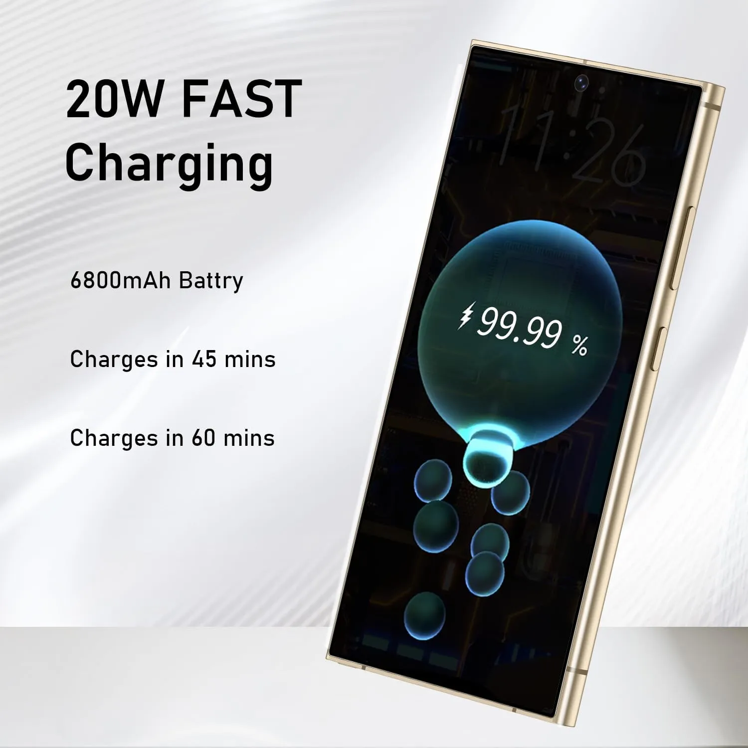 C24 Ultra Unlocked Cell Phones Smartphone Android 13 Phones 8 256GB/6.8" HD Screen/Dual SIM/108MP 48MP Camera/6800 mAh/Built-in Pen (Lemon)