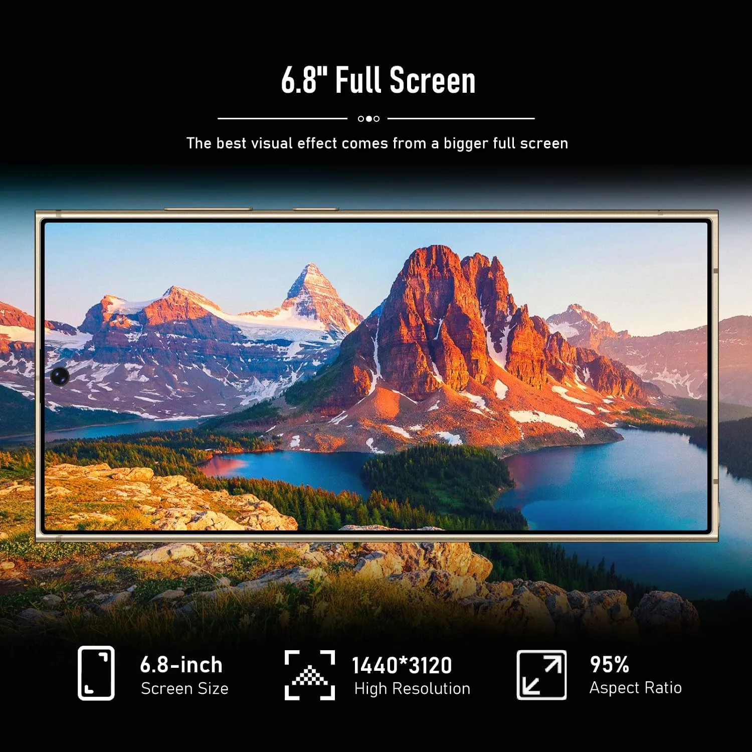 C24 Ultra Unlocked Cell Phones Smartphone Android 13 Phones 8 256GB/6.8" HD Screen/Dual SIM/108MP 48MP Camera/6800 mAh/Built-in Pen (Lemon)