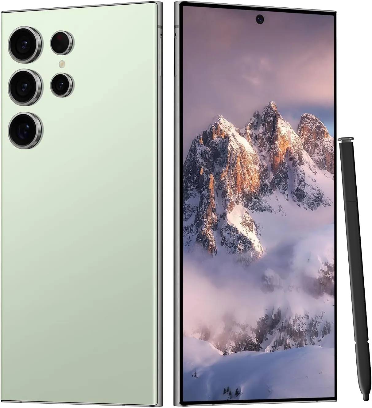 C24 Ultra Unlocked Cell Phones Smartphone Android 13 Phones 8 256GB/6.8" HD Screen/Dual SIM/108MP 48MP Camera/6800 mAh/Built-in Pen (Light Cyan)