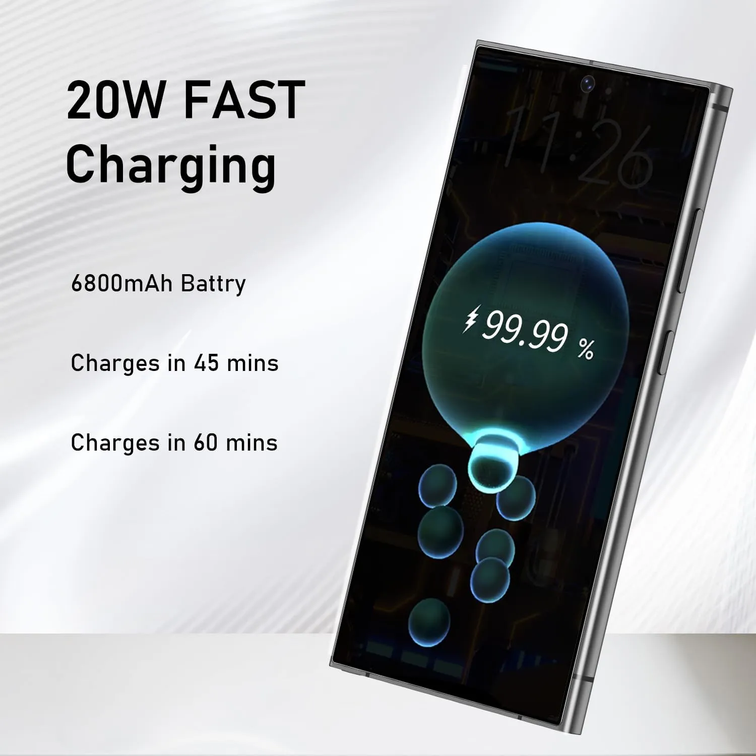 C24 Ultra Unlocked Cell Phones Smartphone Android 13 Phones 8 256GB/6.8" HD Screen/Dual SIM/108MP 48MP Camera/6800 mAh/Built-in Pen (Light Cyan)
