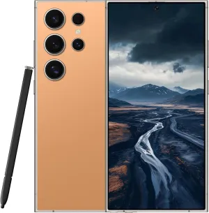 C24 Ultra Unlocked Cell Phones Smartphone Android 13 Phones 8 256GB/6.8" HD Screen/Dual SIM/108MP 48MP Camera/6800 mAh/Built-in Pen (Sunset Oranges)