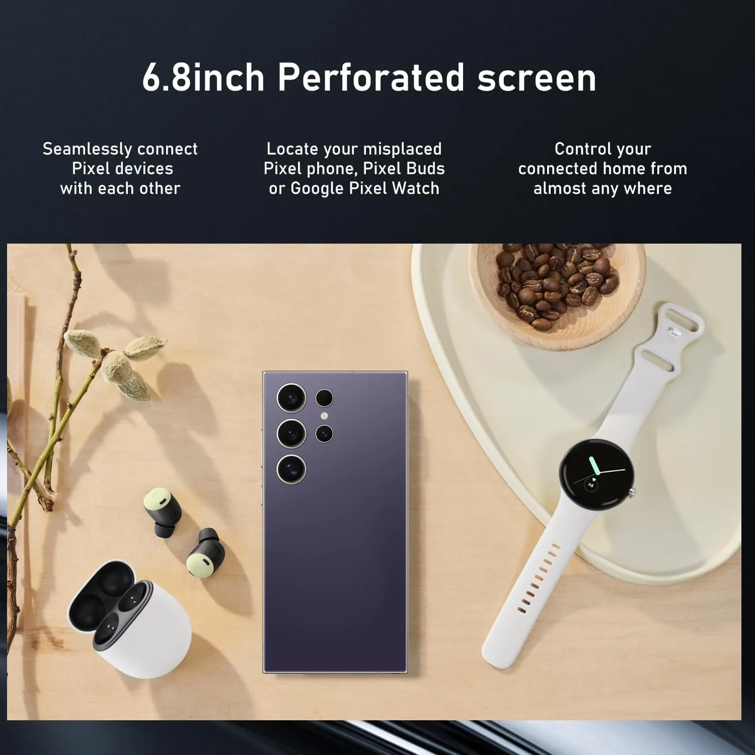 C24 Ultra Unlocked Phones, 8GB 256GB Cell Phones, 6.8" Full Netcom Unlocked Android 14 Phone, Octa-Core CPU/6800mAHh Battery/GPS/Face ID/Dual SIM 5G Smartphone (Purple)