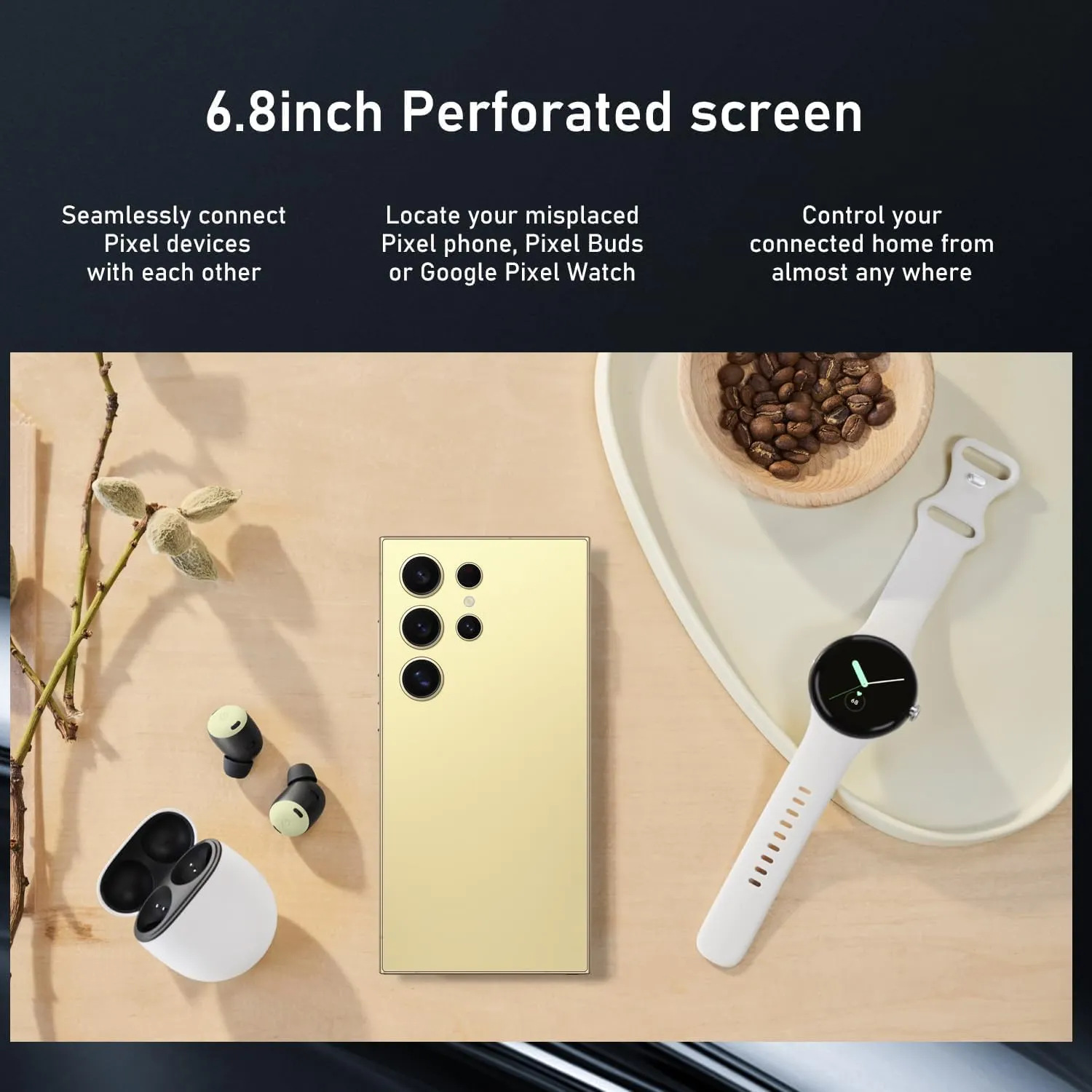 C24 Ultra Unlocked Phones, 8GB 256GB Cell Phones, 6.8" HD 120Hz Screen Unlocked Android 14 Phones, 6800mAh Battery Snapdragon CPU Smartphone, Face ID/GPS/5G Dual SIM (Gold)