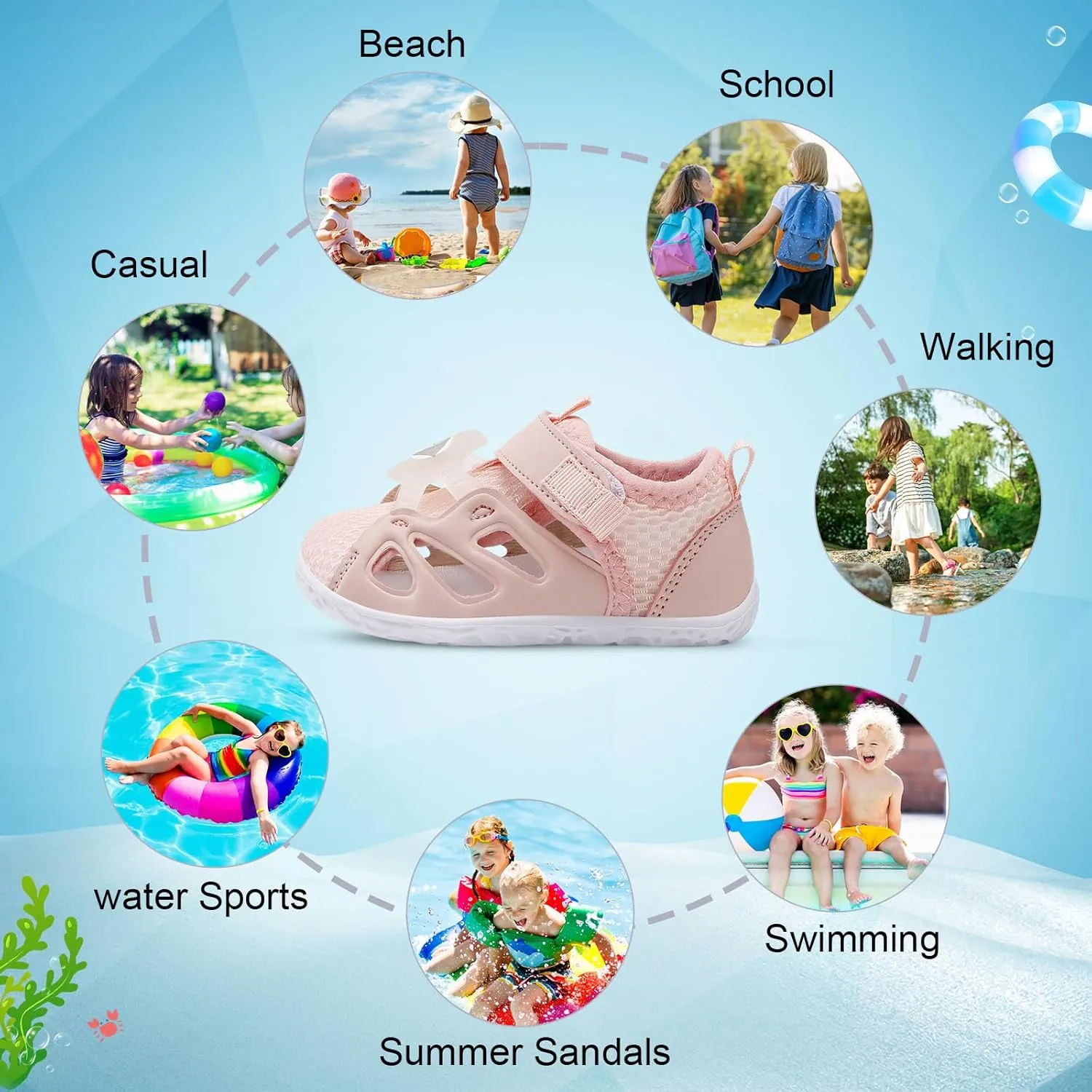 Centipede Demon Toddler Lightweight Sandals for Boys Girls Kids Babies Summer Walking Shoes Soft Breathable Sneakers Outdoor Water shoes