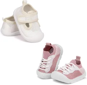 Charrost Baby First-Walking Shoes Size 5 Toddler Boys Girls Shoes Trainers Kids Infant Wide Soft Sole Non Slip Mesh Breathable Sandals Lightweight TPR Material Slip-on Sneakers Outdoor