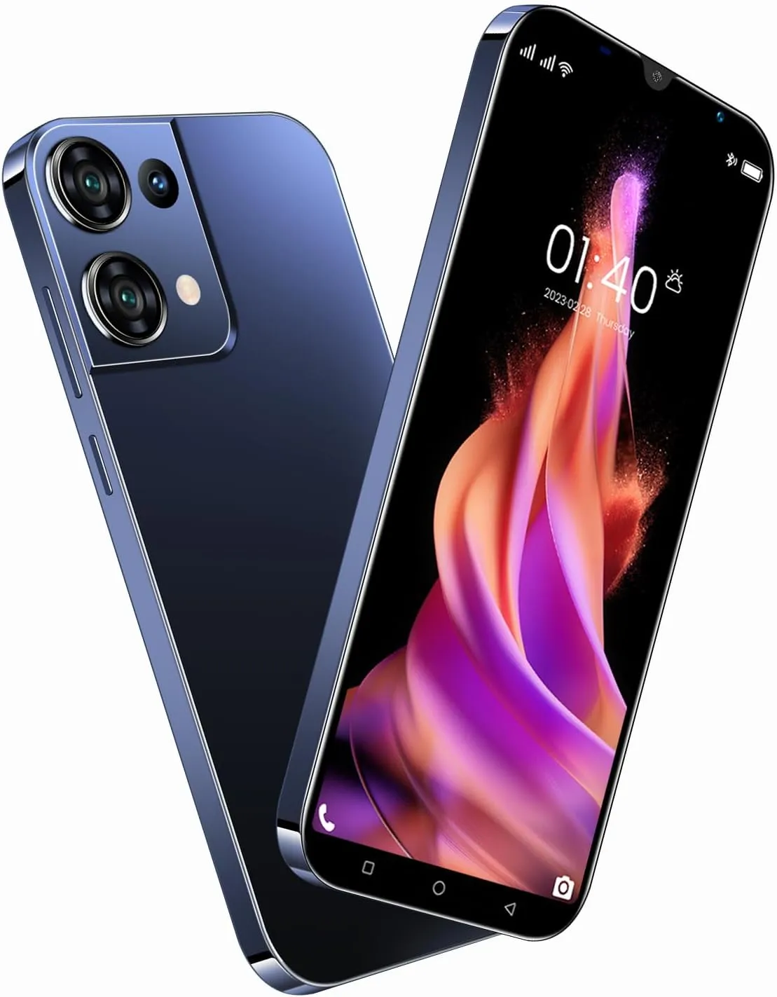 Cheap Mobile Phones, 5.0" IPS Display, Android 9.0, Dual SIM Dual Camera, Quad Core, 16GB ROMExpandable up to 128GB, Support WiFi/Bluetooth/FM, Face Unlocked Phones (Reno9pro-Black)