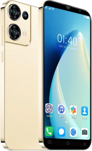 Cheap Mobile Phones, 5.0" IPS Display, Android 9.0, Dual SIM Dual Camera, Quad Core, 16GB ROMExpandable up to 128GB, Support WiFi/Bluetooth/FM, Face Unlocked Phones (Reno9pro-Gold)