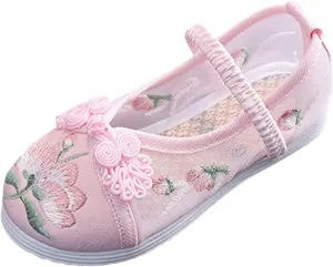 Children House Shoes Girls Flat Bottomed Embroidered Sandals Fashionable Children Performance Shoes