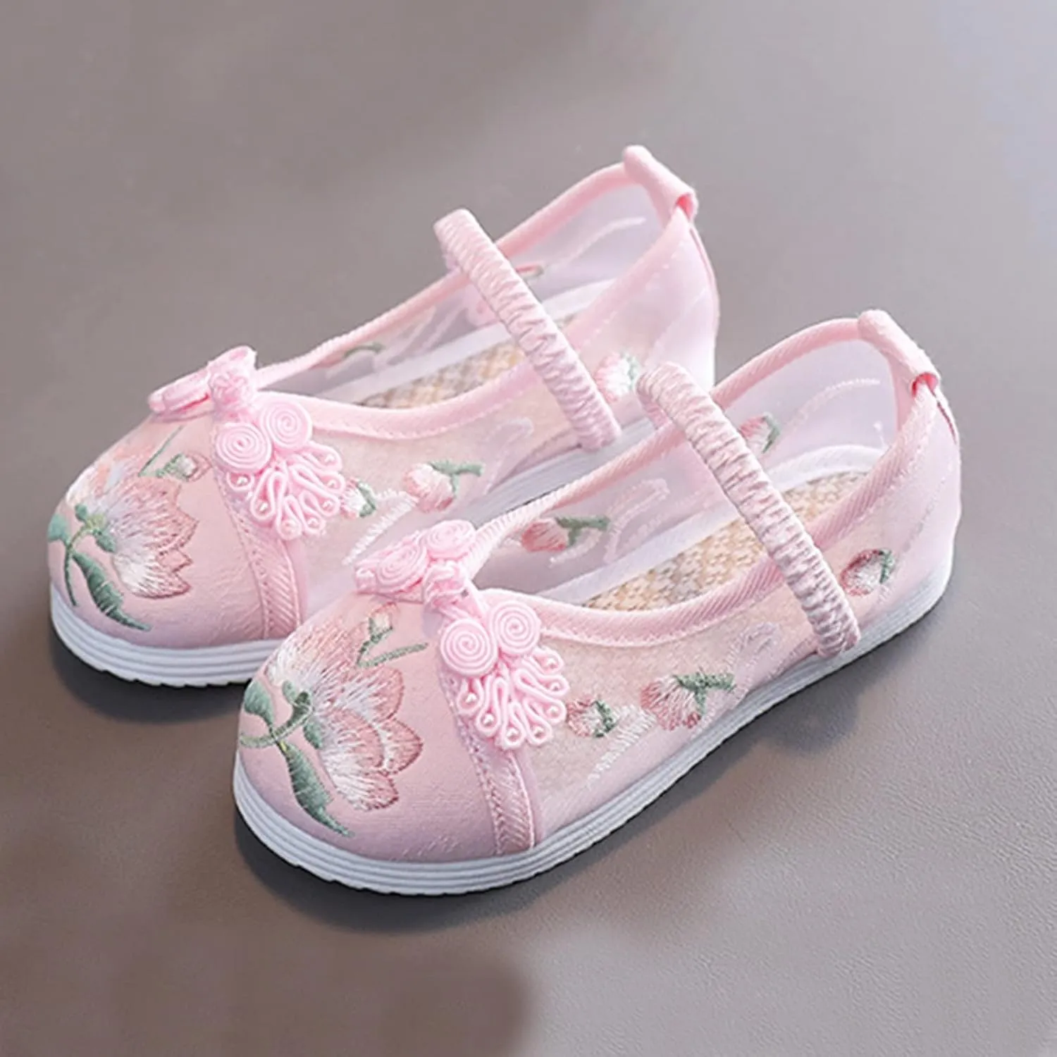 Children House Shoes Girls Flat Bottomed Embroidered Sandals Fashionable Children Performance Shoes