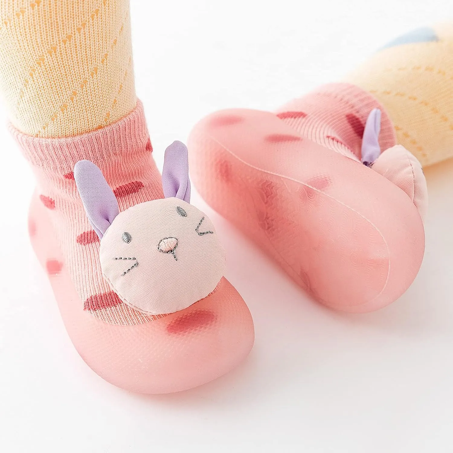 Children Infant Infant Shoes Spring and Summer Boys and Girls Socks Shoes Soft Soles Non Slip Polka Dots Cartoon Rabbit and Bear Patterns Tennis Shoes Boys