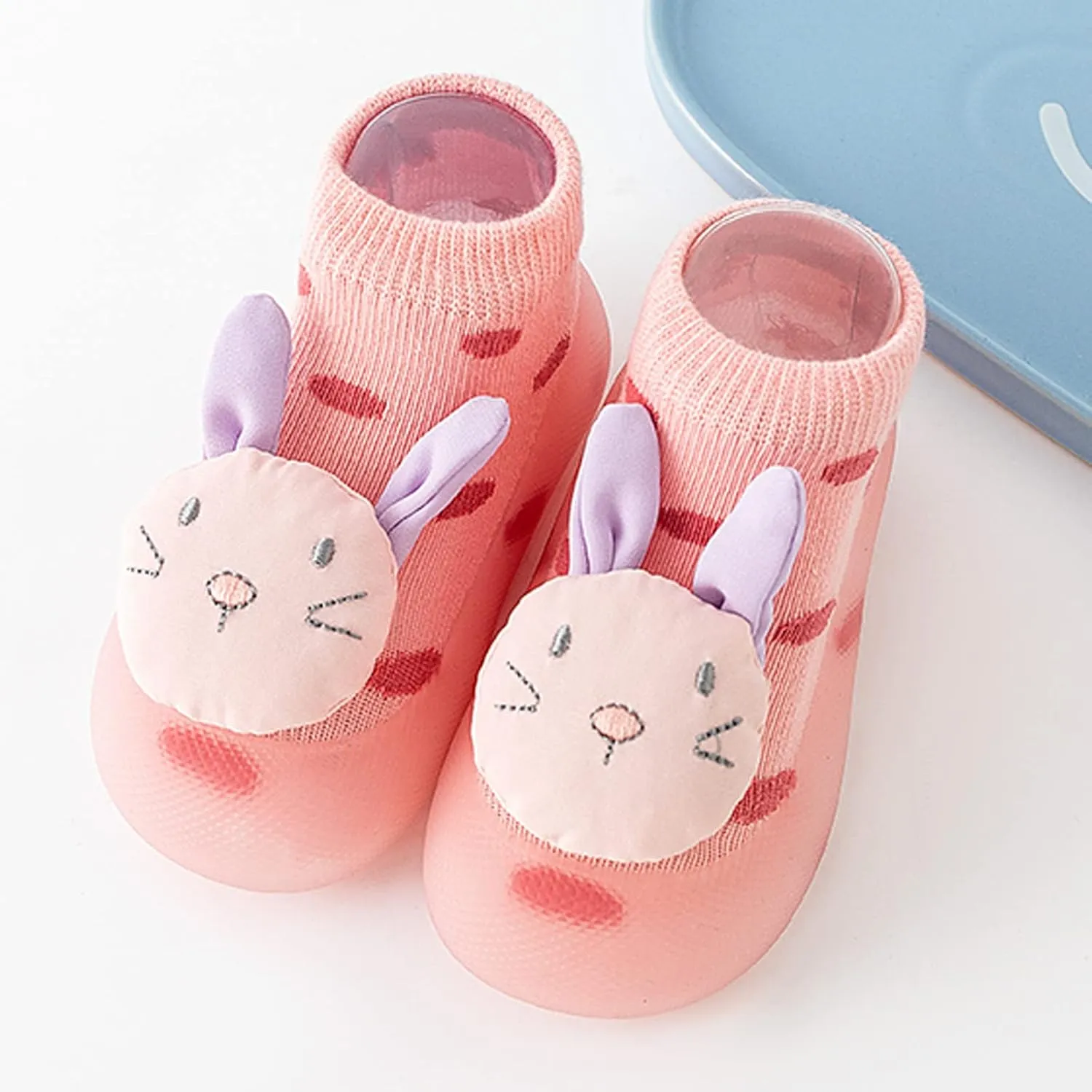 Children Infant Infant Shoes Spring and Summer Boys and Girls Socks Shoes Soft Soles Non Slip Polka Dots Cartoon Rabbit and Bear Patterns Tennis Shoes Boys