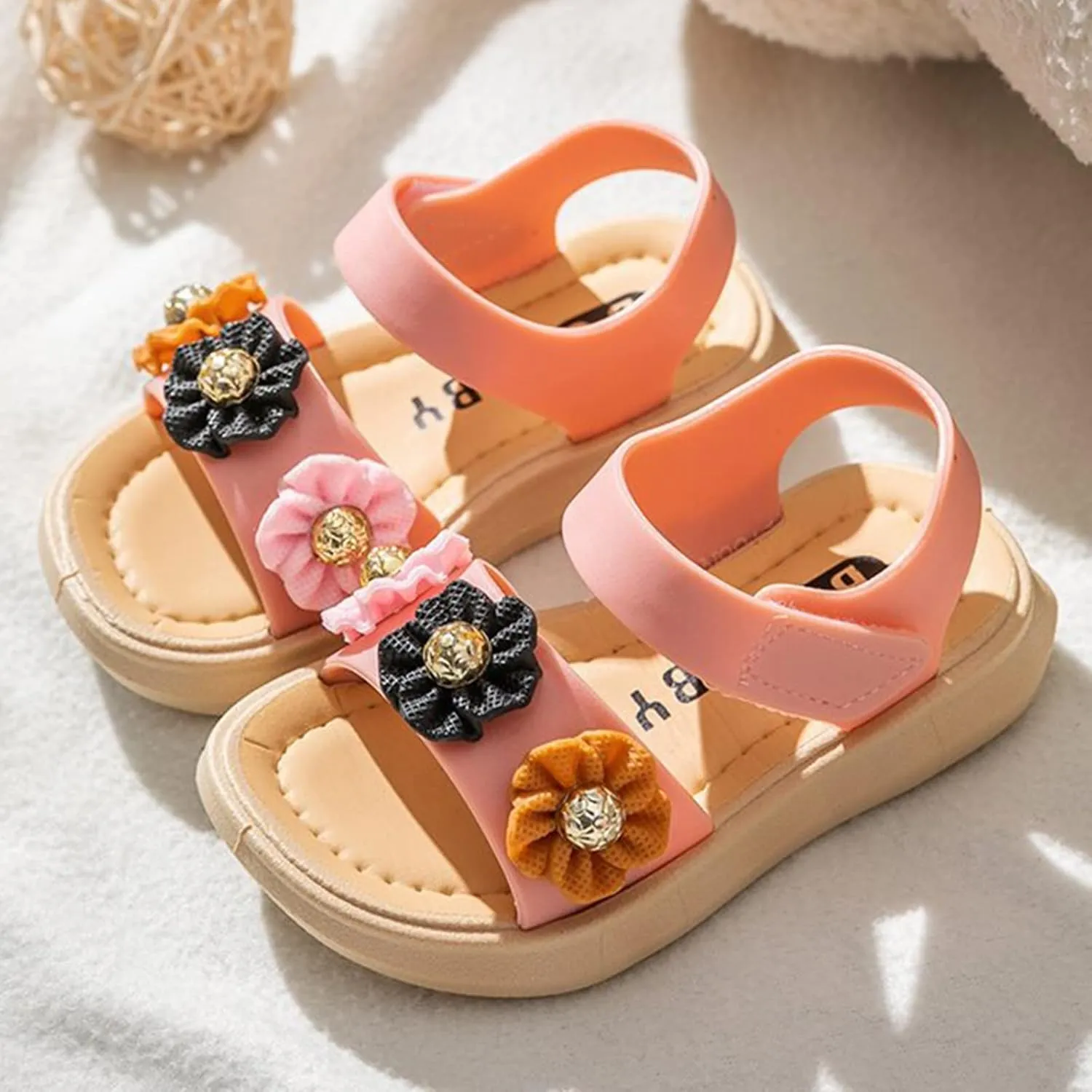 Children Sandals Thickened Summer Princess Waterproof Fashion Soft Sole Children Girls Baby Girls Water Shoes Size 1 (Pink, 2-2.5 Years Toddler)