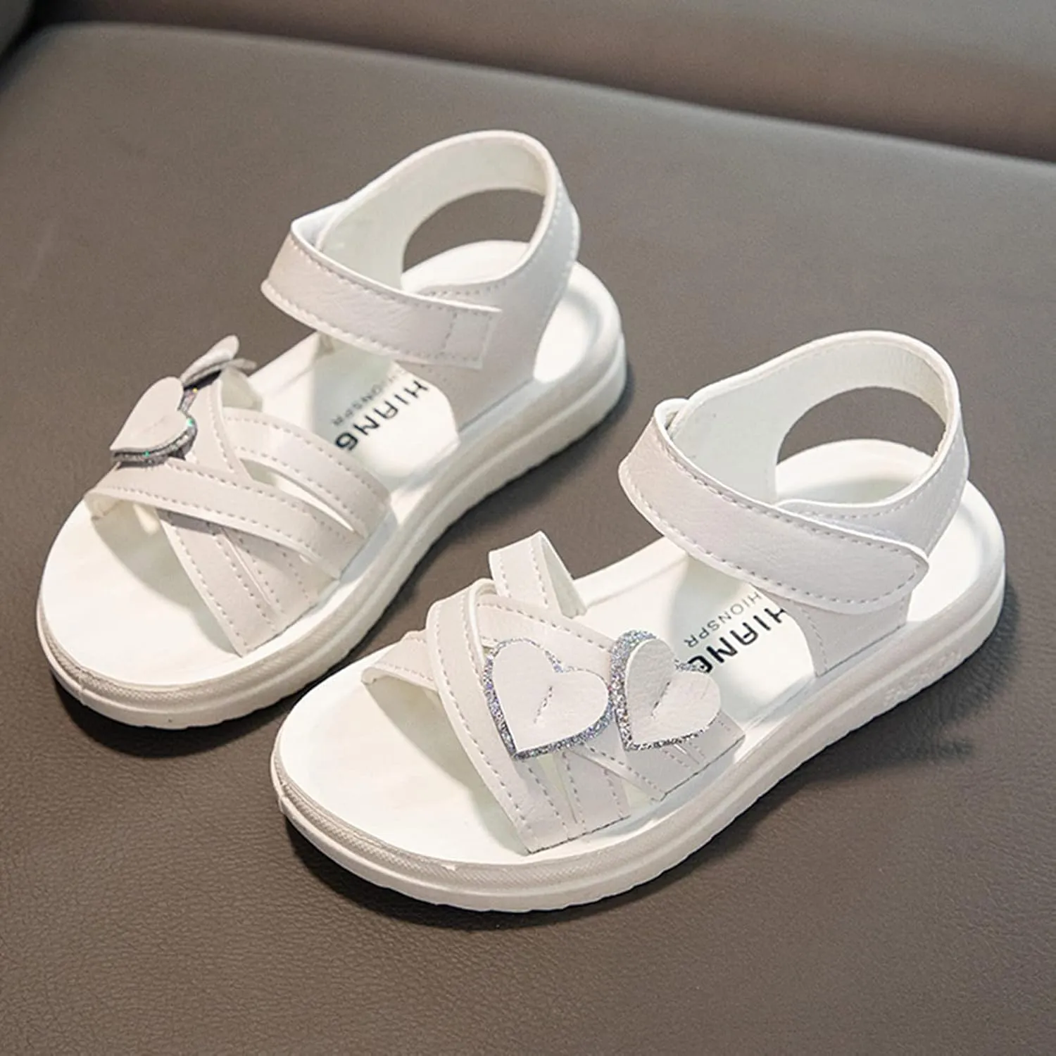 Children Shoes Fashion Love Decorative Thick Sole Sandals Soft Sole Comfortable Princess Sandals Toddler Size 6