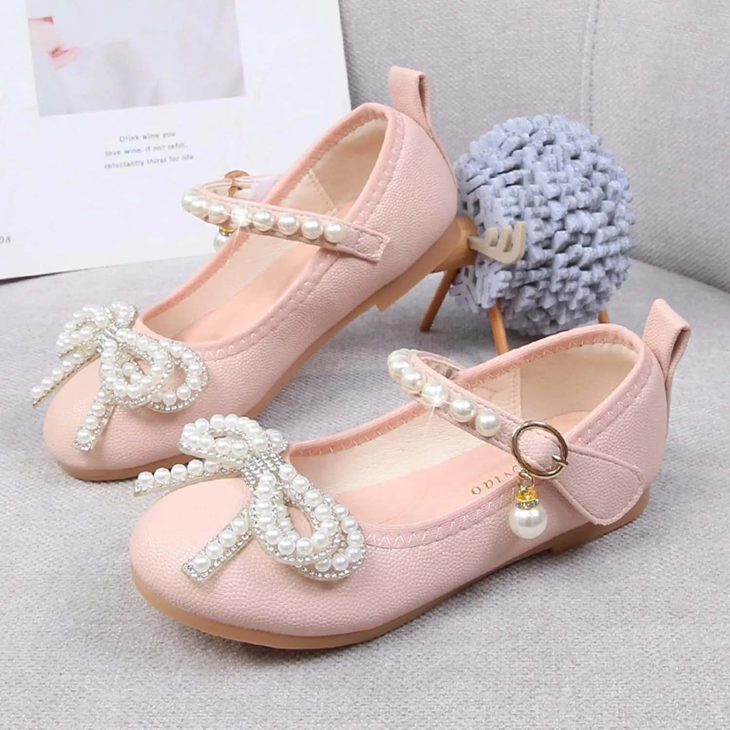 Children Small Leather Shoes Single Shoes Baby Small Leather Shoes Soft Sole Buckle Princess Shoes Slip on Toddler Shoes
