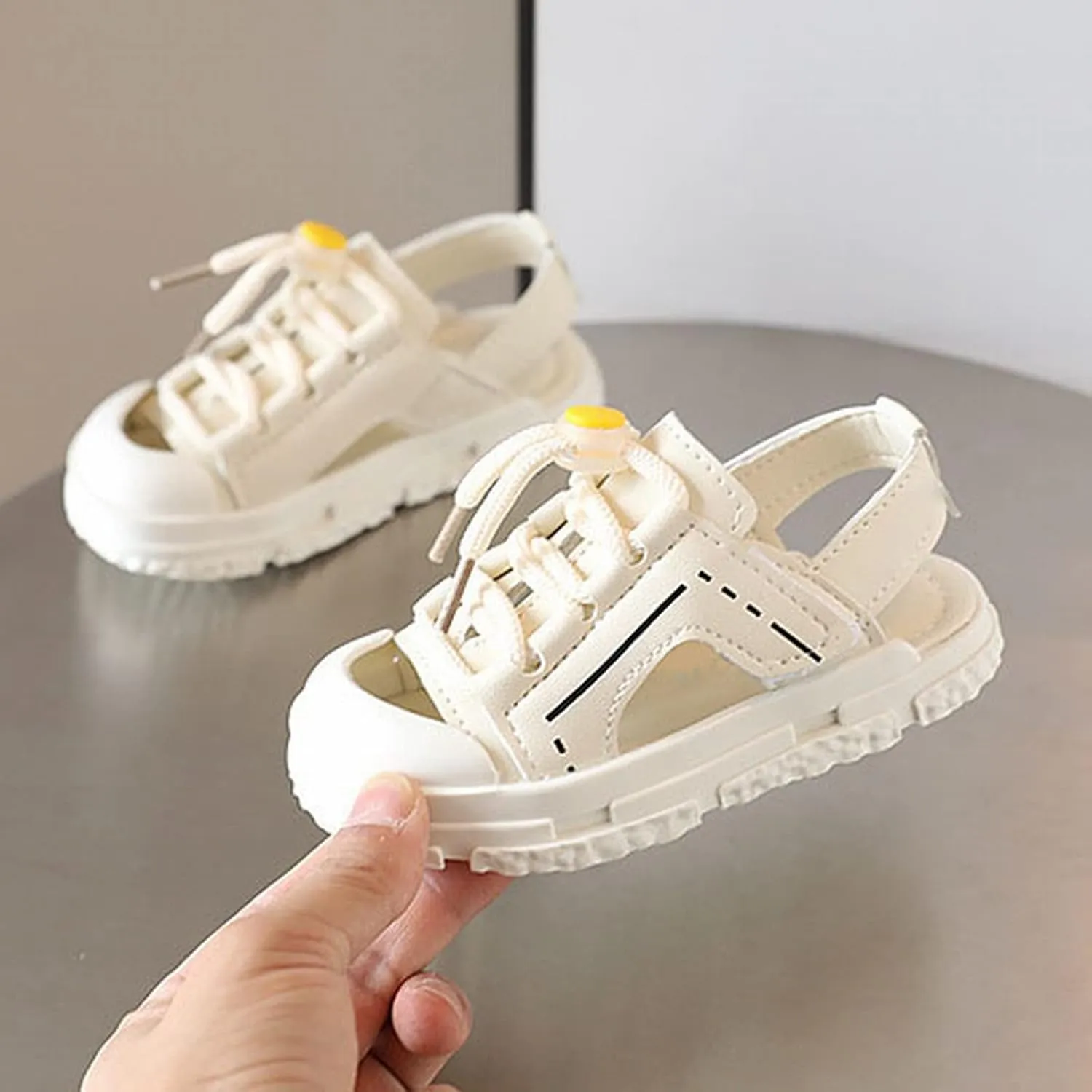 Children's Baotou Half Sandals Summer Anti Kick Boys' Beach Shoes Girls' Korean Soft Sole Walking Toddler Dress Sandals