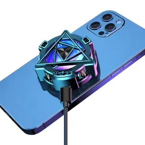CHONCHOW Magnetic Mobile Cooler, Phone Cooler for iPhone 12/13/14 Compatible,RGB Lights,Gaming Fan for Android and iPhone, iPad/Mobile Phone USB Cooling Fan Cooler (Black)