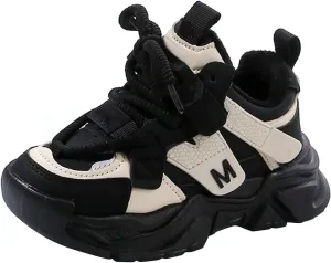 Chunky Sneakers for Girls Fashion Lace-up Comfortable Breathable Casual Walking Shoes for Outdoor Kid Light up Shoes