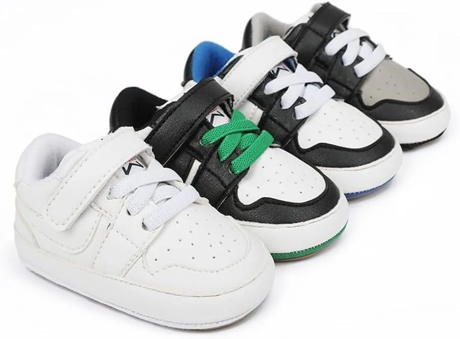 Clowora Unsex Baby Shoes Boys Girls Infant Sneakers Non-Slip Soft Rubber Sole Toddler Crib First Walker Lightweight Shoes