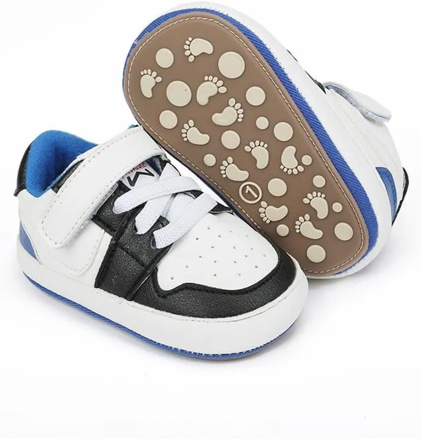 Clowora Unsex Baby Shoes Boys Girls Infant Sneakers Non-Slip Soft Rubber Sole Toddler Crib First Walker Lightweight Shoes