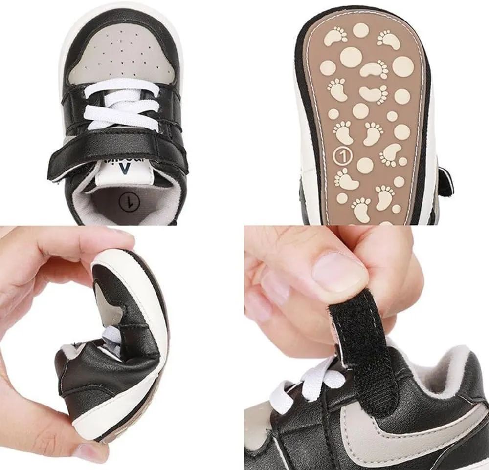 Clowora Unsex Baby Shoes Boys Girls Infant Sneakers Non-Slip Soft Rubber Sole Toddler Crib First Walker Lightweight Shoes