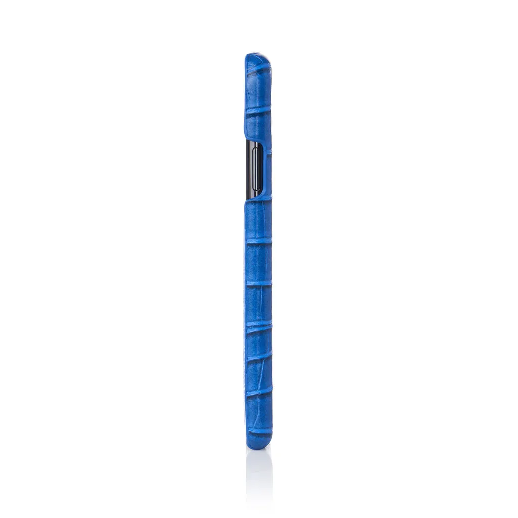 Cobalt Faux Crocodile iPhone Case
