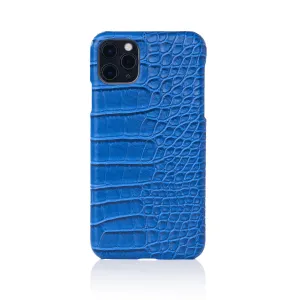 Cobalt Faux Crocodile iPhone Case