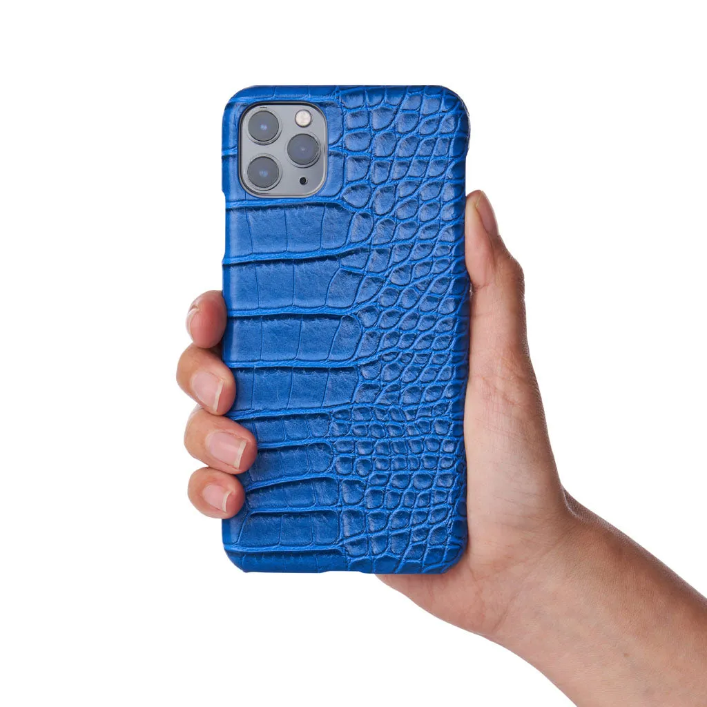 Cobalt Faux Crocodile iPhone Case