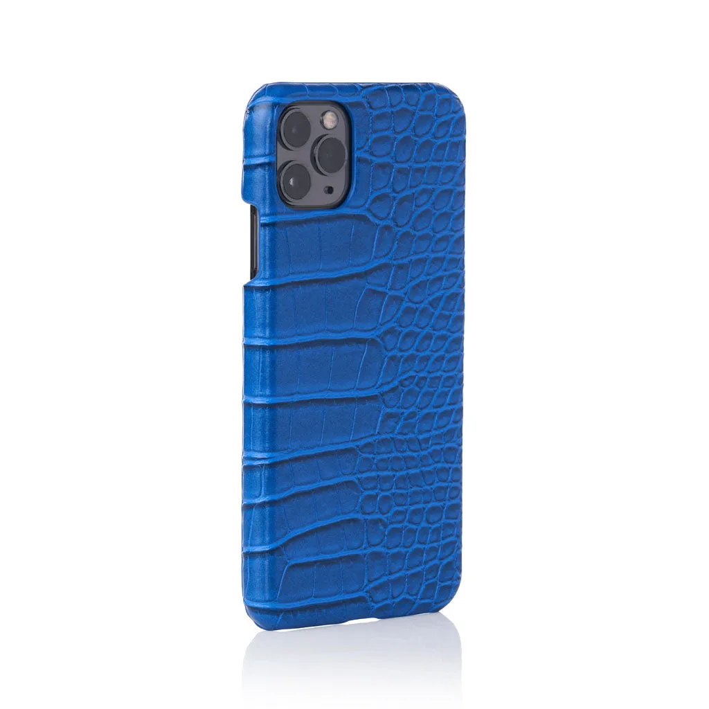 Cobalt Faux Crocodile iPhone Case
