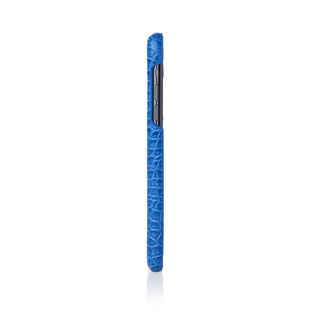 Cobalt Faux Crocodile iPhone Case