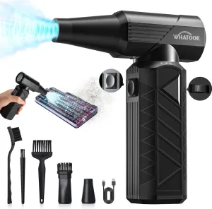 Compressed Air Duster: 180000RPM Air Blower with Stepless Speed Regulation Mode, Electric Air Duster with Brushless Motor, Air Duster for Keyboard, Computer, Car and Home CleaningBlack