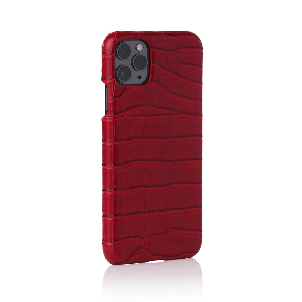 Crimson Faux Crocodile iPhone case