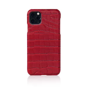 Crimson Faux Crocodile iPhone case