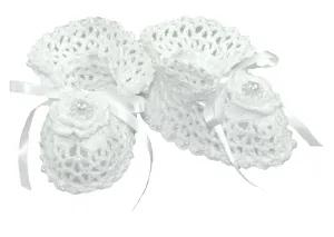 Crochet Christening/Baptism Baby Girls shoes