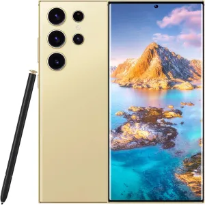 Echoamo S24 Ultra Cell Phones 5G Unlocked Phones,Smartphone with Tool Pen, Android 14.0 Cell Phone 6GB 256GB Dual SIM Dual Standby (Gold)