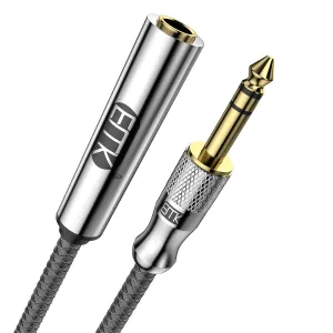 EMK Premium 1/4" (6.35mm) Male to Female Stereo Extension Cable (12Ft/4M) - Gold-Plated Quarter Inch Headphone/Guitar/Audio Extension Cord for Studio Equipment, Amplifiers & Instruments
