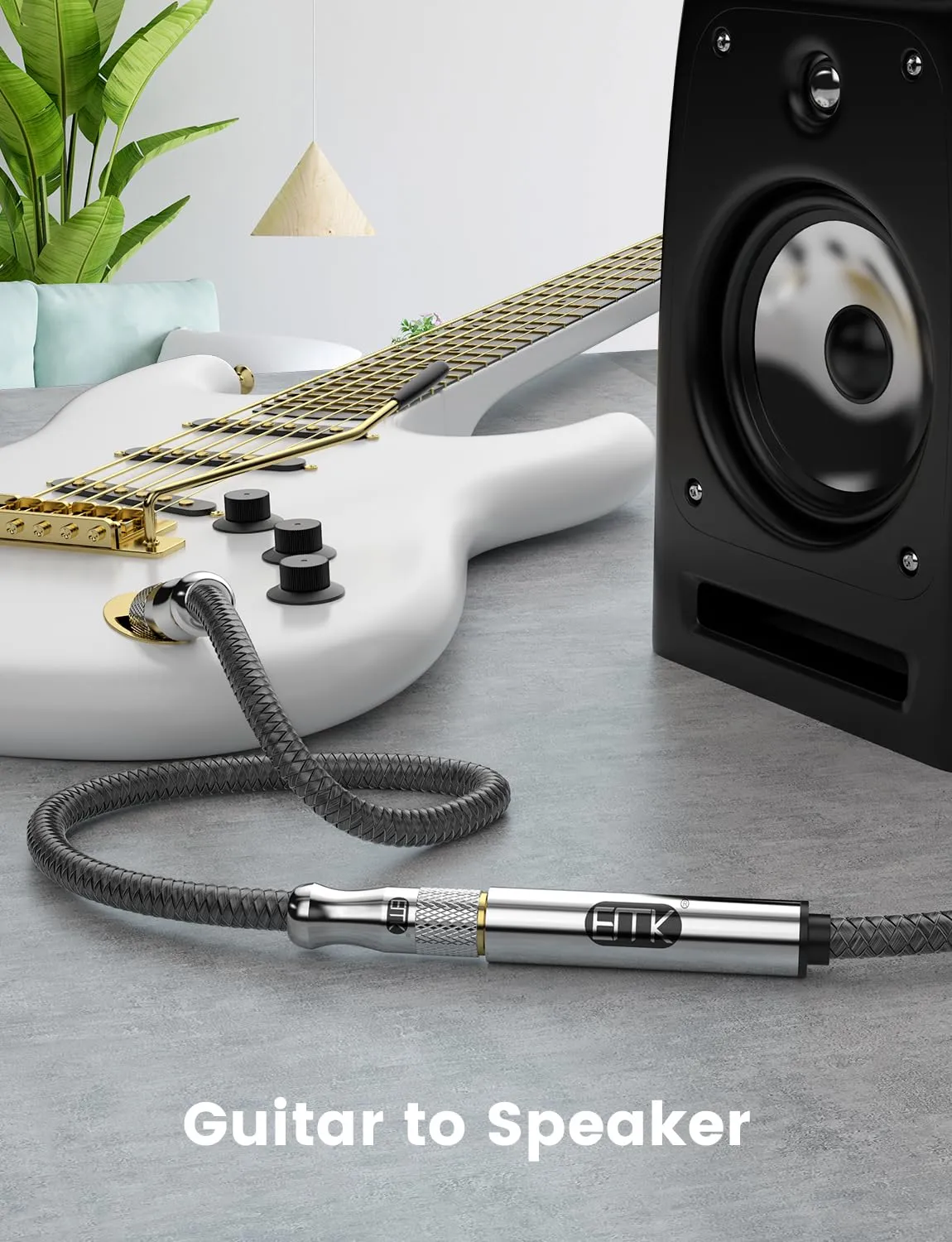 EMK Premium 1/4" (6.35mm) Male to Female Stereo Extension Cable (8Ft/2.4M) - Gold-Plated Quarter Inch Headphone/Guitar/Audio Extension Cord for Studio Equipment, Amplifiers & Instruments