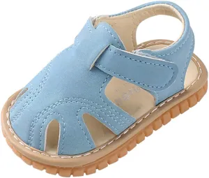 EnJoCho Baby Sandals,Newborn Baby Girls Boys Roman Shoes Sandals First Walkers Soft Sole Shoes for 0-18Months Toddler (Blue #1TY, 15-18 Months)