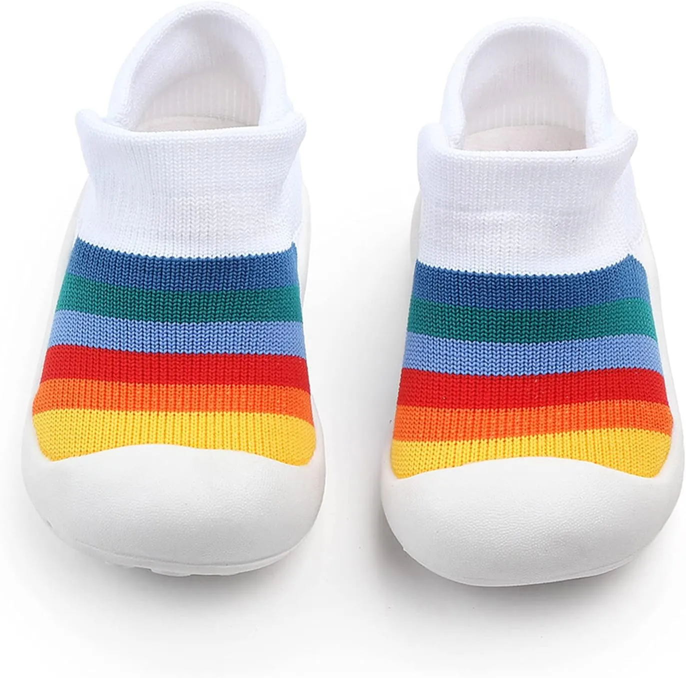 EnJoCho Baby Shoes,0-15 Months Girl Walking Shoes Infant Sneakers Infant Toddler Boys Knit Soft Sole Rubber Socks Shoes (White-01A#, 0-3 Months)