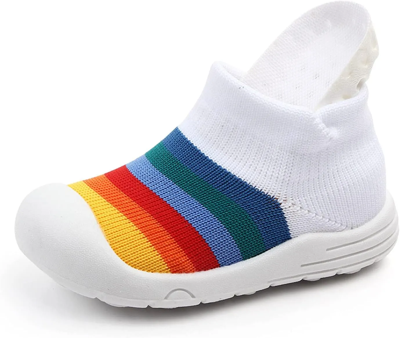 EnJoCho Baby Shoes,0-15 Months Girl Walking Shoes Infant Sneakers Infant Toddler Boys Knit Soft Sole Rubber Socks Shoes (White-01A#, 0-3 Months)