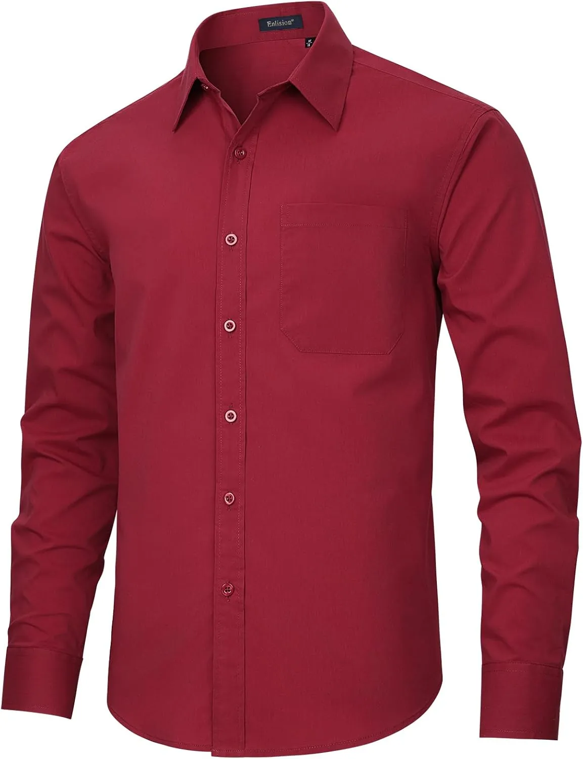 Enlision Mens Dress Shirts Long Sleeve Button Down Shirt for Men Regular Fit Business Casual Shirt and Tie Sets for Wedding