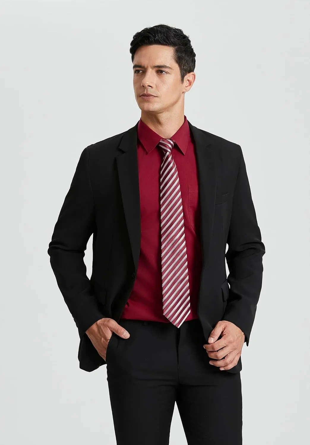 Enlision Mens Dress Shirts Long Sleeve Button Down Shirt for Men Regular Fit Business Casual Shirt and Tie Sets for Wedding