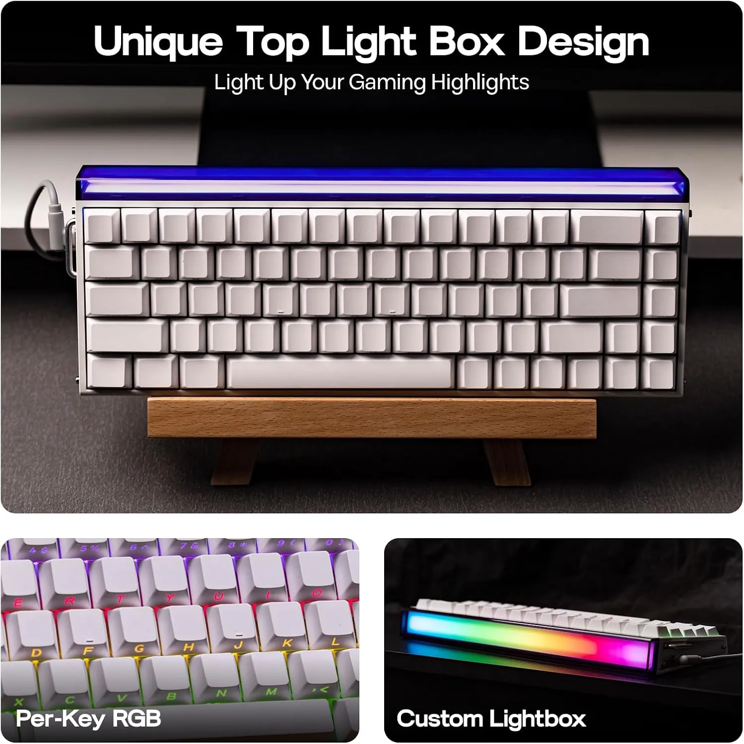 EPOMAKER Aula Hero68 HE Wired Magnetic Gaming Keyboard, 0.01mm Adjustable Actuation, Rapid Hall Effect Switch, 8kHz Polling, 5-Layer Sound Dampening, RGB Box & Backlight (White)