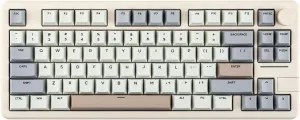 EPOMAKER Galaxy70 Wireless Gaming Keyboard, 75% Aluminium Mechanical Keyboard, Bluetooth 5.0/2.4GHz/USB-C Wired, Programmable, Hot Swappable, for PC/Mac/Office/Gaming (White, Petal Switch)