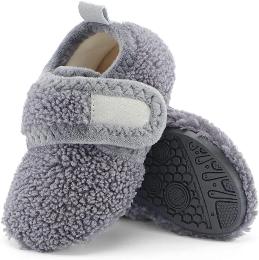 ESTAMICO Toddler Slippers for Girls Boys Warm House Slipper Kids Non Slip Indoor Shoes